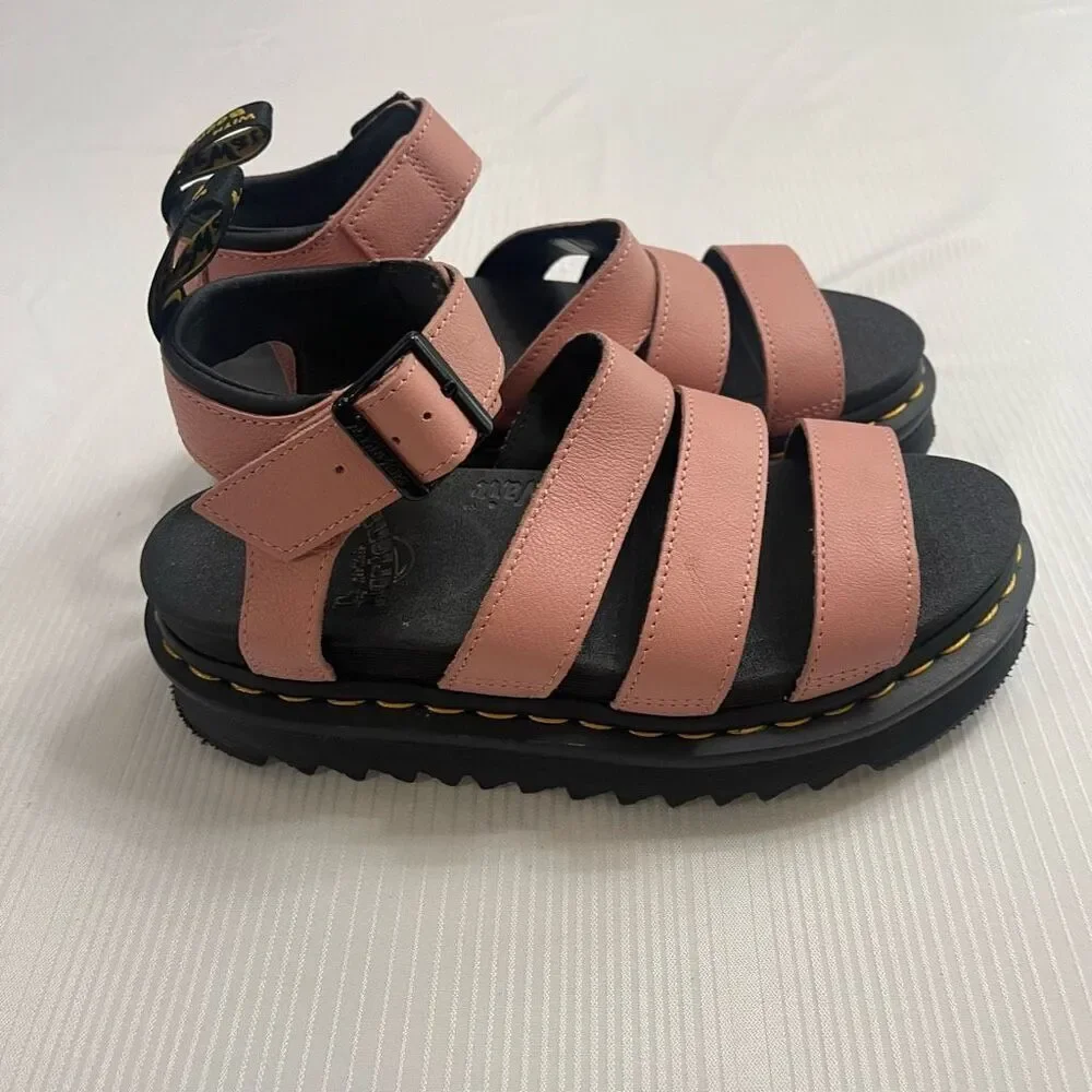 Dr. Martens Blaire Leather Platform Women’s Sandals Rose Pink Size 37 6 US